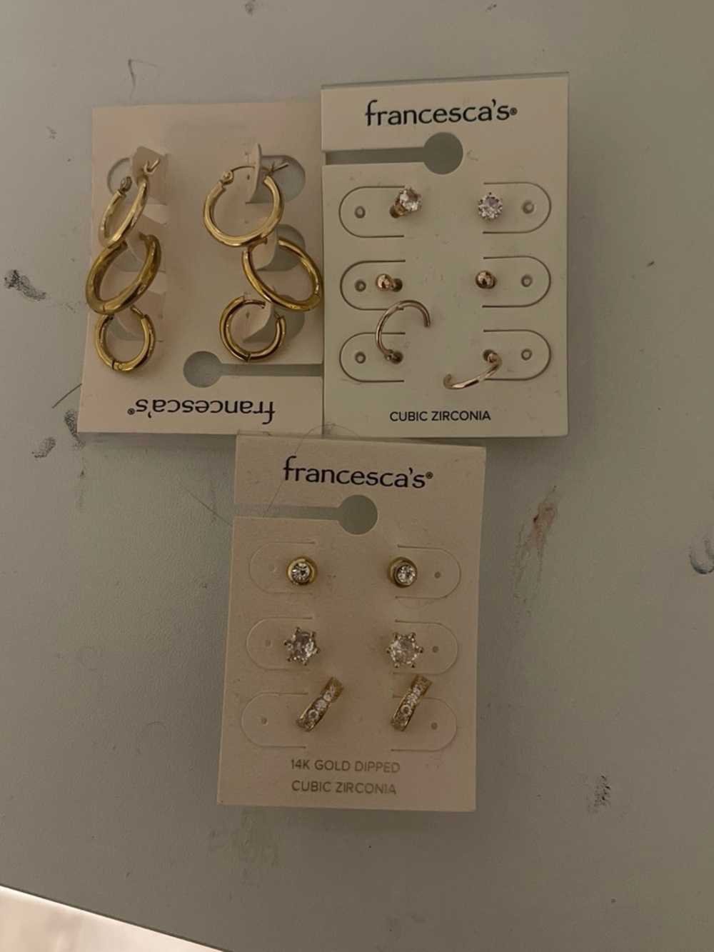 Francesca's Collections Gold Multi-Pair Earring Set